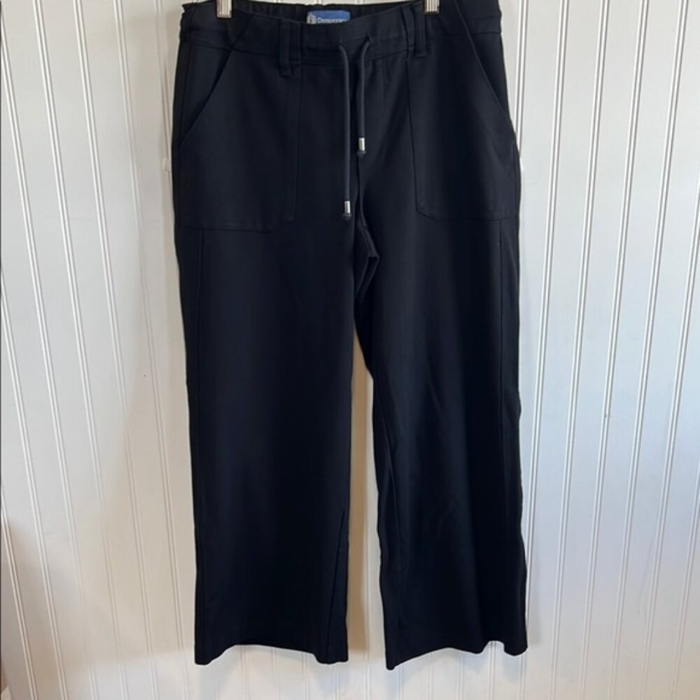 Democracy pull on black pants women’s size medium high-rise wide leg